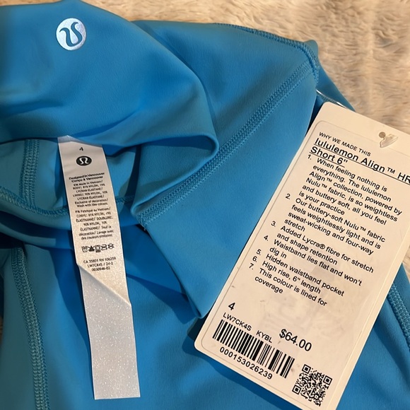 NWT Lululemon Align High-Rise Short 6" in Kayak Blue Light color size 4 - Picture 11 of 14